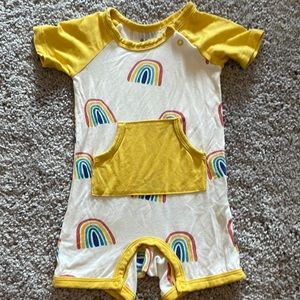 Kyte Baby Pineapple Rainbow Shortall, 3-6 mo
